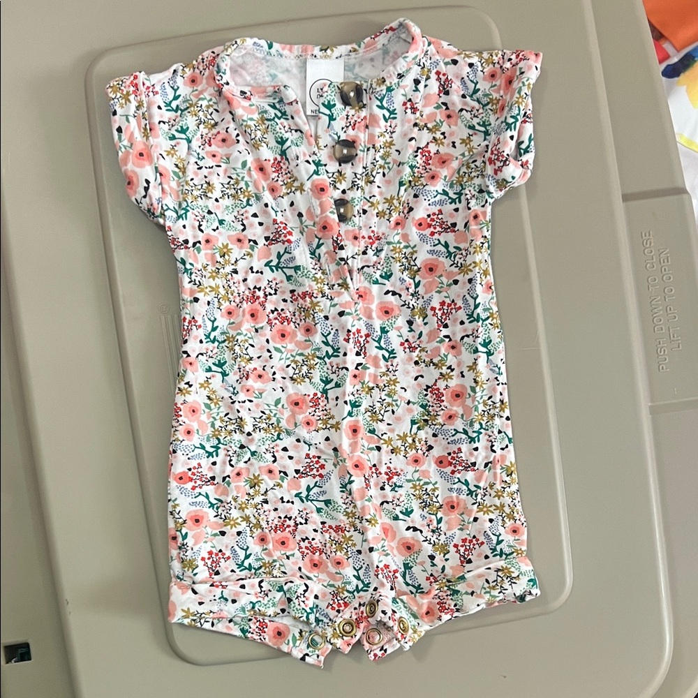 Lou Lou & Company Floral Newborn One Piece Romper